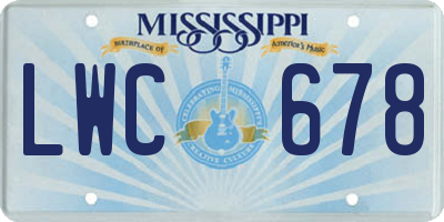 MS license plate LWC678