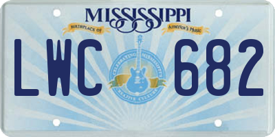 MS license plate LWC682