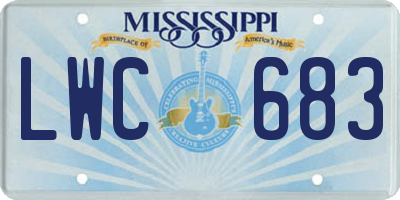 MS license plate LWC683