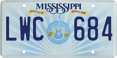 MS license plate LWC684