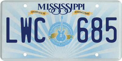 MS license plate LWC685