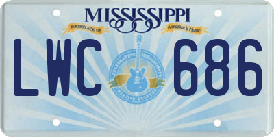MS license plate LWC686