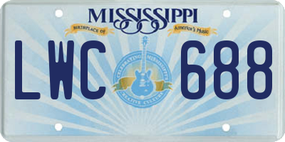 MS license plate LWC688