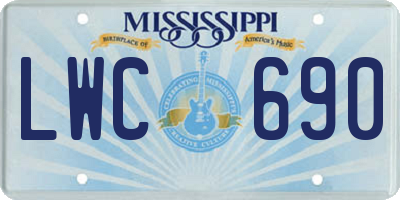 MS license plate LWC690