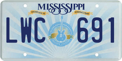 MS license plate LWC691