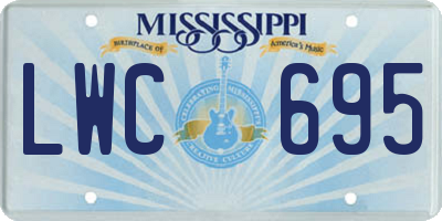 MS license plate LWC695