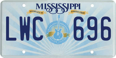 MS license plate LWC696