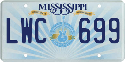 MS license plate LWC699