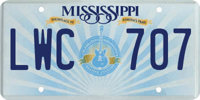 MS license plate LWC707