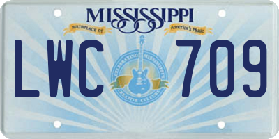 MS license plate LWC709