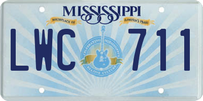 MS license plate LWC711