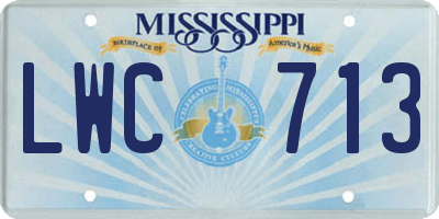 MS license plate LWC713