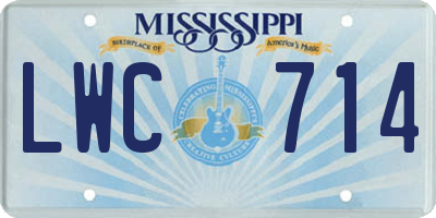 MS license plate LWC714