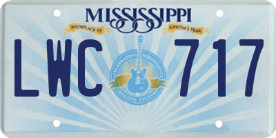 MS license plate LWC717