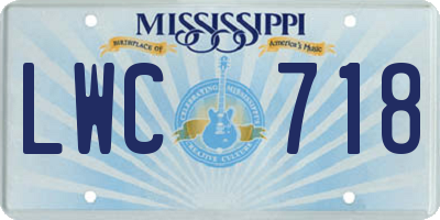 MS license plate LWC718