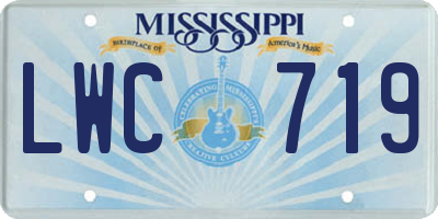 MS license plate LWC719
