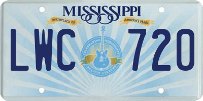 MS license plate LWC720
