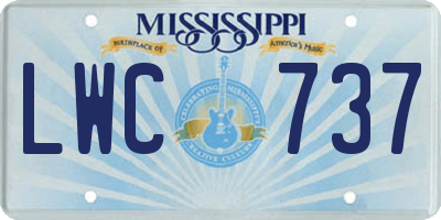MS license plate LWC737