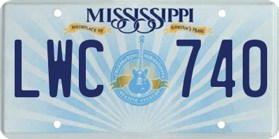 MS license plate LWC740