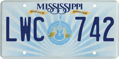 MS license plate LWC742