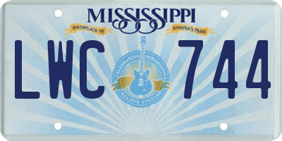 MS license plate LWC744