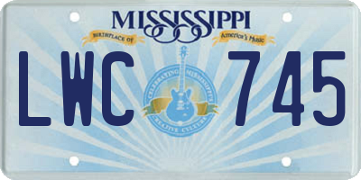 MS license plate LWC745