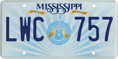 MS license plate LWC757