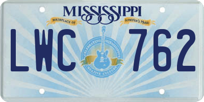MS license plate LWC762