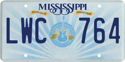 MS license plate LWC764