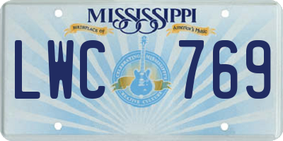 MS license plate LWC769