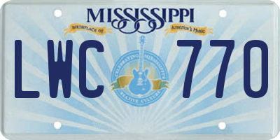 MS license plate LWC770