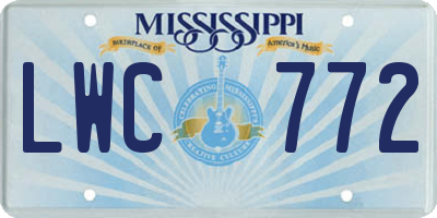 MS license plate LWC772