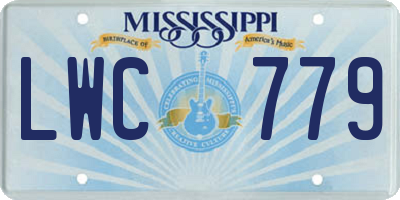 MS license plate LWC779