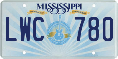 MS license plate LWC780