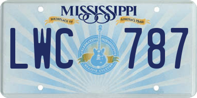 MS license plate LWC787