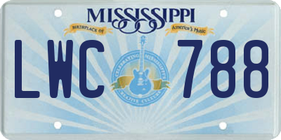 MS license plate LWC788