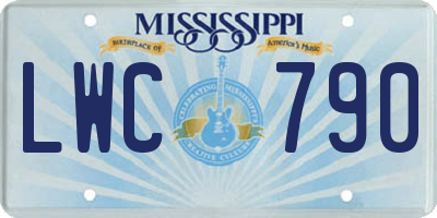 MS license plate LWC790