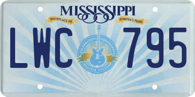 MS license plate LWC795