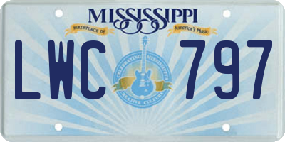 MS license plate LWC797