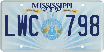 MS license plate LWC798