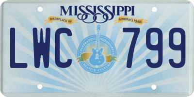 MS license plate LWC799