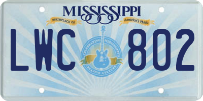 MS license plate LWC802