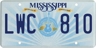 MS license plate LWC810