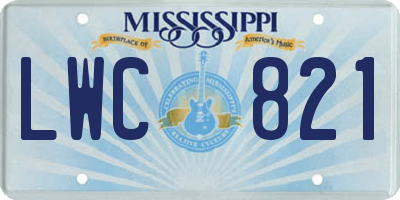 MS license plate LWC821