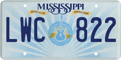 MS license plate LWC822