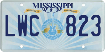 MS license plate LWC823