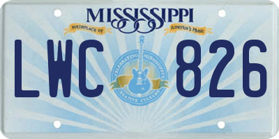 MS license plate LWC826