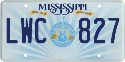 MS license plate LWC827