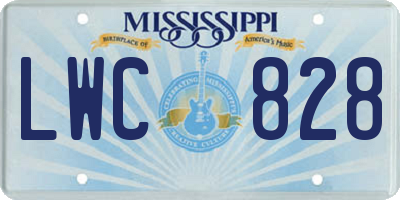 MS license plate LWC828