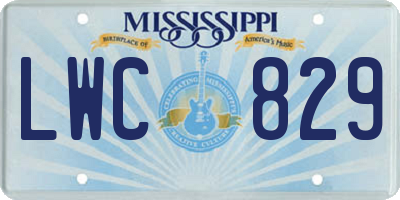 MS license plate LWC829